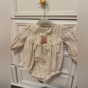 Striped Baby Romper with Tassels